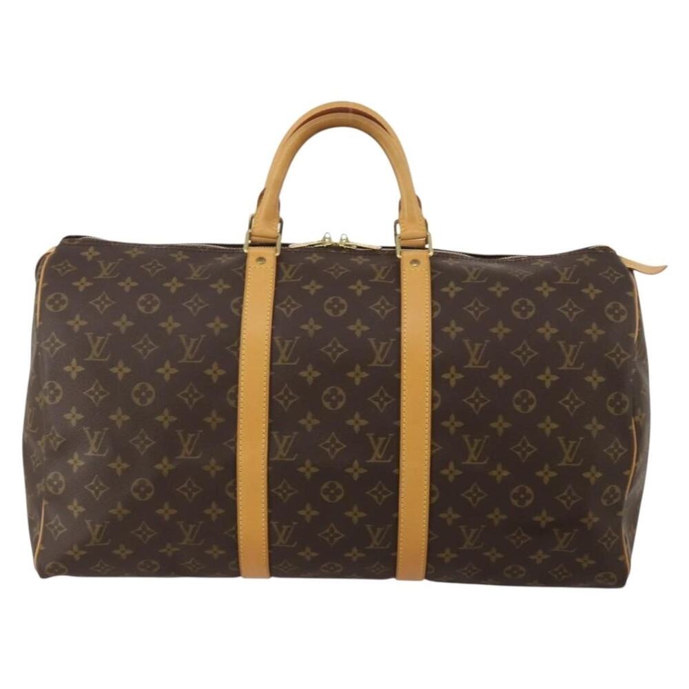 Louis Vuitton Monogram Keepall 50 Boston Bag Brown